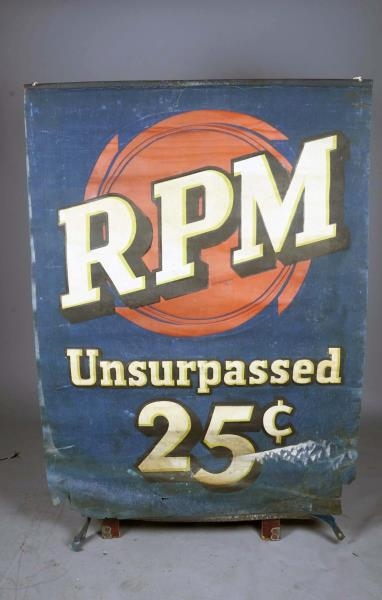 PRINTED CANVAS RPM MOTOR OIL ADVERTISEMENT        
