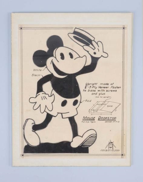 MICKEY MOUSE DOORSTOP CRAFT PLANS.                