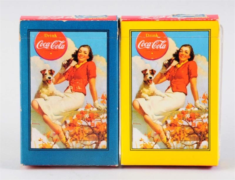 LOT OF 2: 1940S COCA-COLA PLAYING CARD DECKS.    