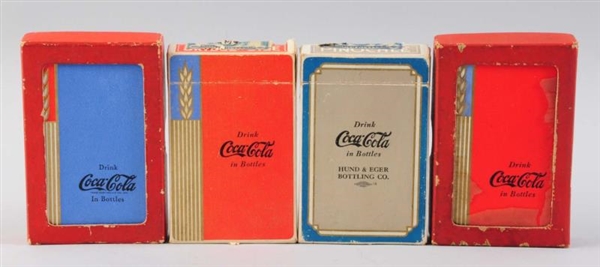 LOT OF 4: 1930S COCA-COLA PLAYING CARD DECKS.    