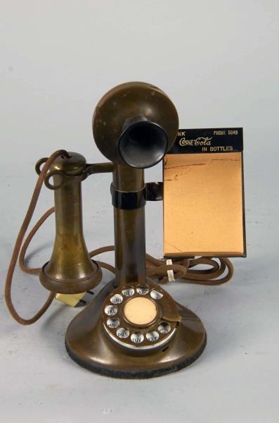 CANDLESTICK PHONE & METAL COCA COLA NOTE HOLDER   