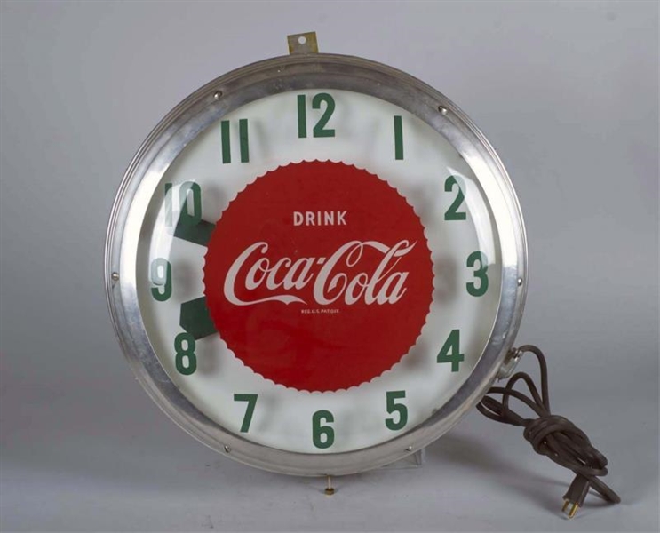 LARGE DRINK COCA COLA LIGHTED CLOCK               