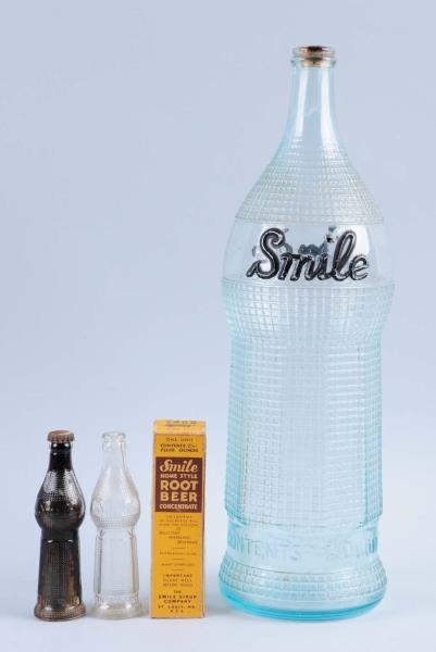 LOT OF 3: SMILE BOTTLES WITH 1 BOX.               