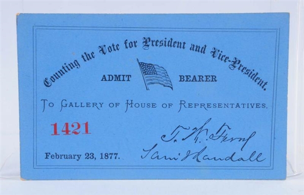 CAMPAIGN PASS FOR HOUSE OF REPRESENTATIVES.       