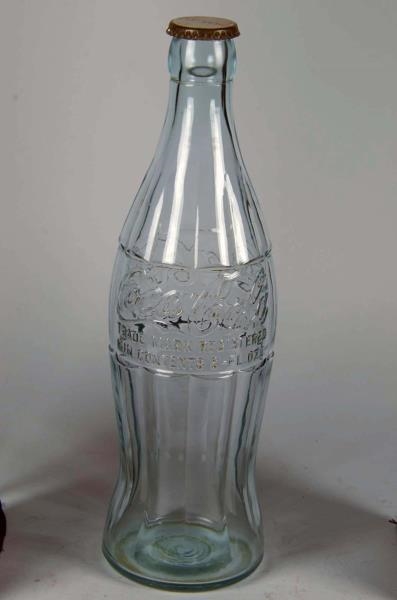 TALL GLASS COCA COLA DISPLAY BOTTLE WITH CAP      
