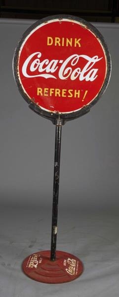 COCA COLA TALL DOUBLE-SIDED LOLLIPOP SIGN         