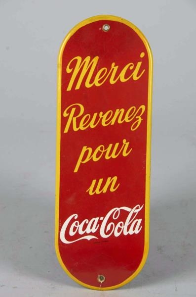 PORCELAIN COCA COLA DOOR PUSH PLATE IN FRENCH     