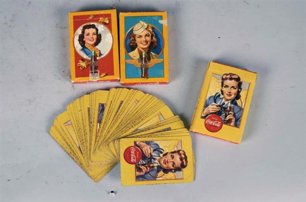 LOT OF 3: 1943 COCA COLA PLAYING CARD DECKS       