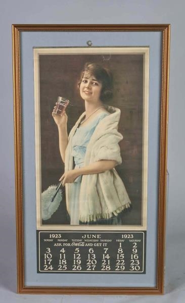 COCA COLA 1923 ADVERTISING CALENDAR IN FRAME      