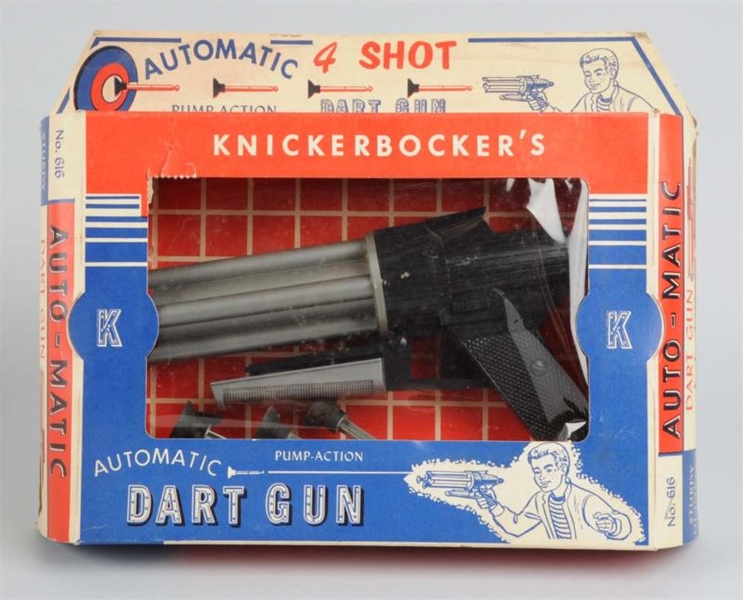 AUTOMATIC DART GUN WITH ORIGINAL BOX.             