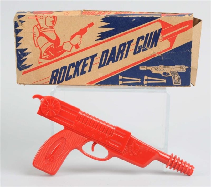 ROCKET DART GUN WITH ORIGINAL BOX.                