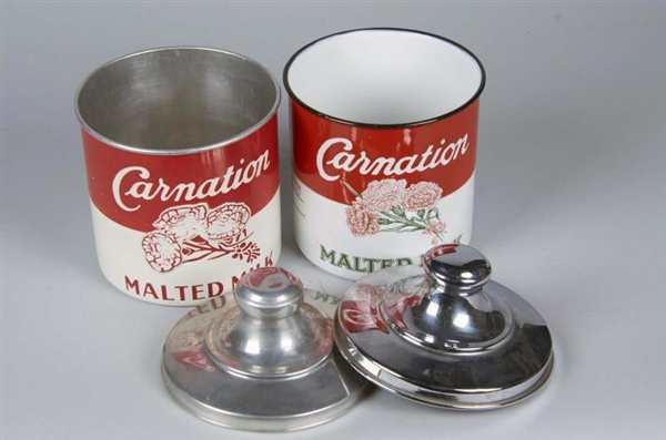 LOT OF 2: CARNATION MALTED MILK CANISTERS         