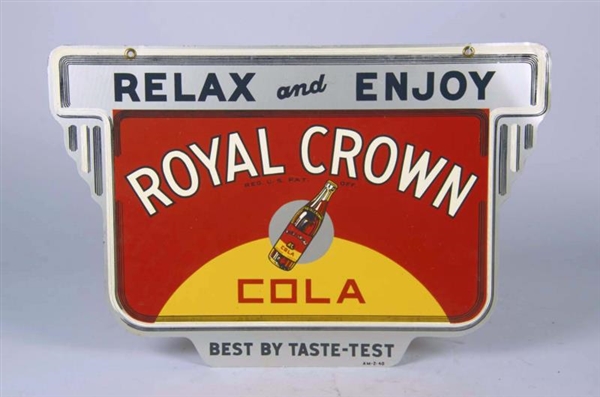 DOUBLE SIDED ROYAL CROWN COLA ADVERTISING SIGN    