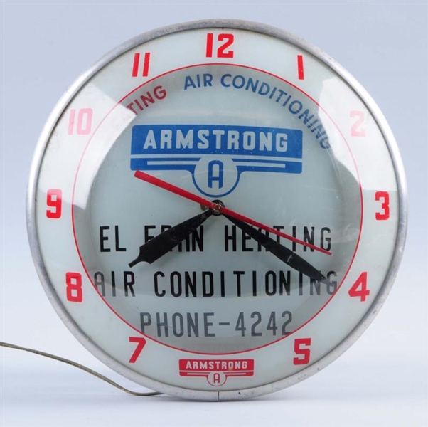 ARMSTRONG HEATING & AIR CONDITIONING CLOCK.       