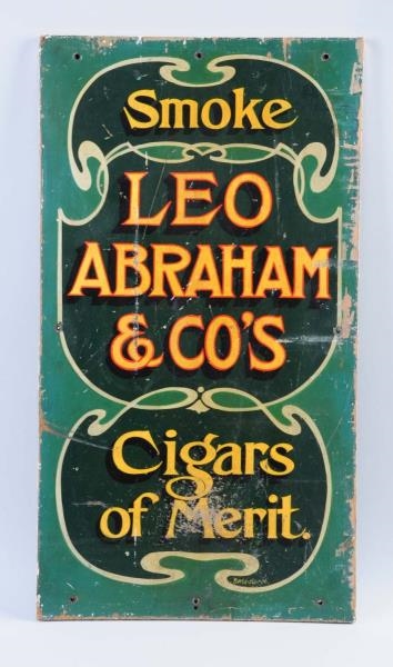 LEO ABRAHAM CIGARS SIGN.                          