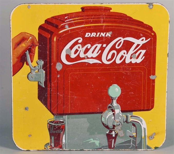DRINK COCA COLA DOUBLE-SIDED PORCELAIN SIGN       