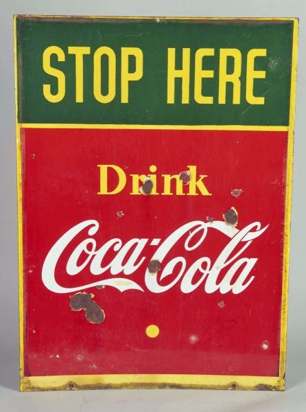 COCA COLA DOUBLE-SIDED PORCELAIN SIGN             