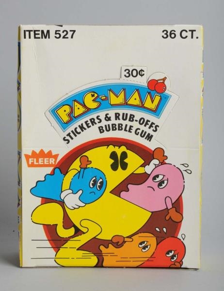 PAC-MAN STICKERS & BUBBLE GUM IN BOX.             
