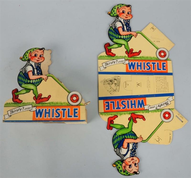 LOT OF 2: WHISTLE CUTOUT BOTTLE DISPLAYS.         