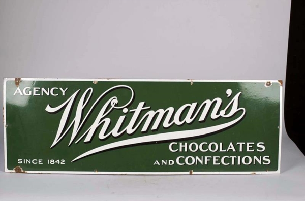 WHITMAN’S CHOCOLATES & CONFECTIONS PORCELAIN SIGN 