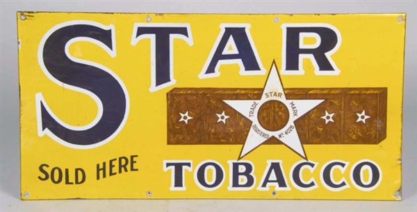 STAR TOBACCO SOLD HERE PORCELAIN ADVERTISING SIGN 