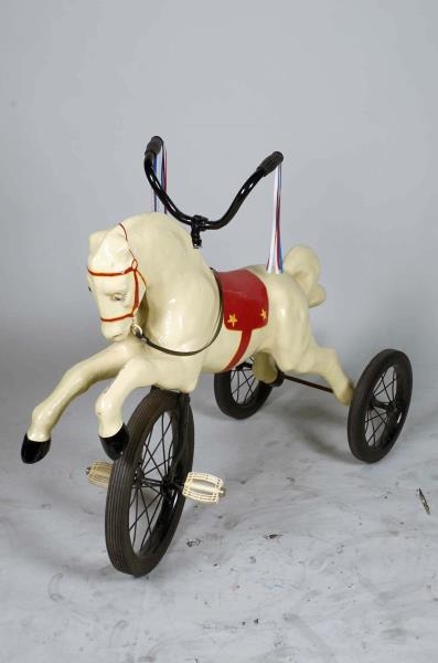 PRESSED STEEL CHILDS CAROUSEL HORSE TRICYCLE     