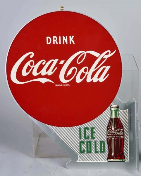 DRINK COCA COLA DOUBLE-SIDED TIN FLANGE SIGN      