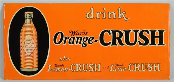 1920S-30S EMBOSSED TIN CRUSH FLAVORS SIGN.        