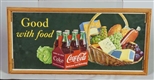 COCA COLA PAPER ADVERTISING SIGN IN FRAME         
