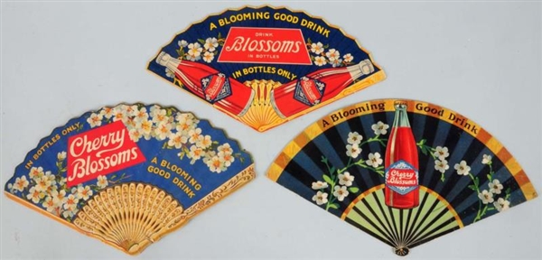 LOT OF 3: 1920S-30S CHERRY BLOSSOMS FANS.         