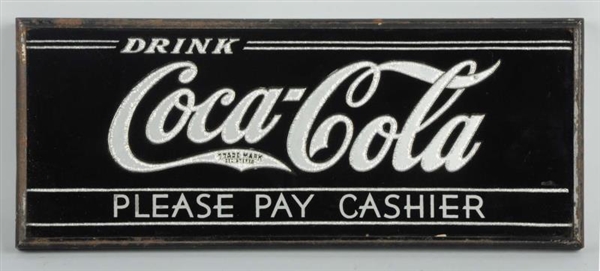 1930S COCA-COLA BUNHOFF REVERSE ON GLASS SIGN.    