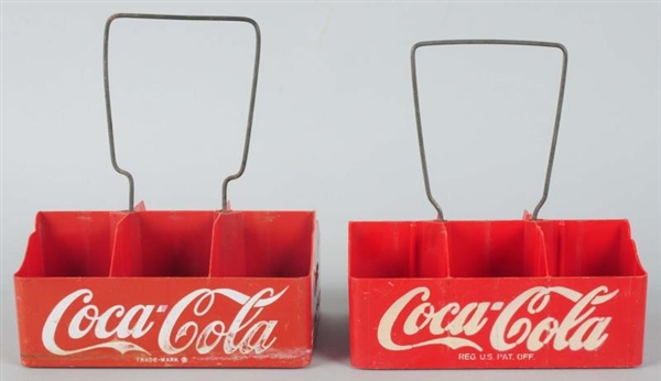 LOT OF 2: 1940S-50S COCA-COLA PLASTIC CARRIERS.   