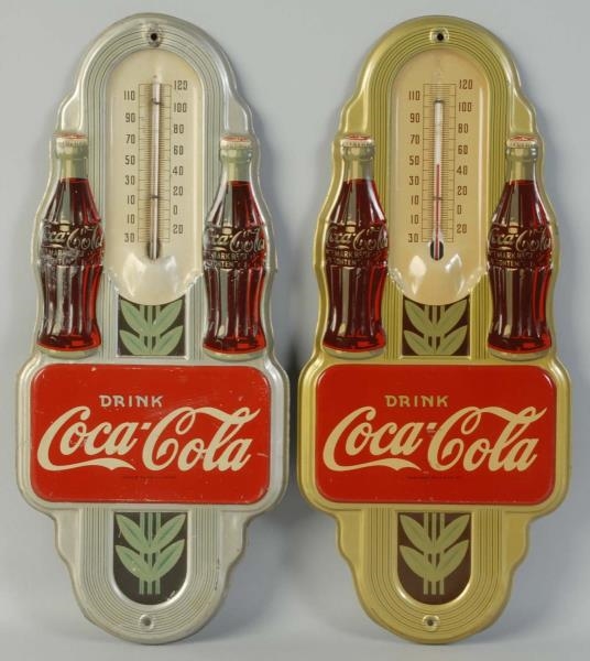 LOT OF 2: 1941 COCA-COLA THERMOMETERS.            
