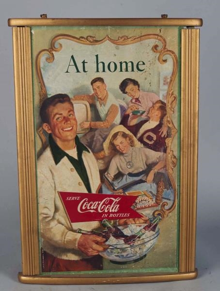 COCA COLA DOUBLE-SIDED CARDBOARD ADVERTISING SIGN 