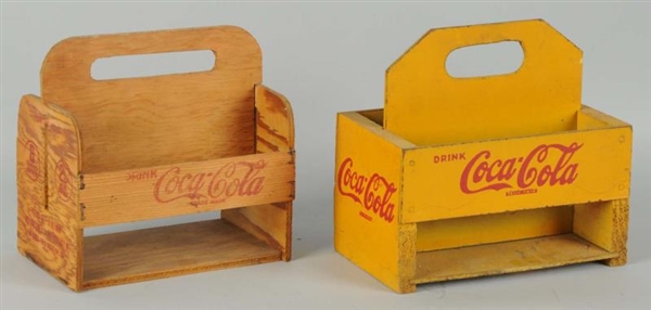 LOT OF 2: 1940S COCA-COLA PLYWOOD CARRIERS.      