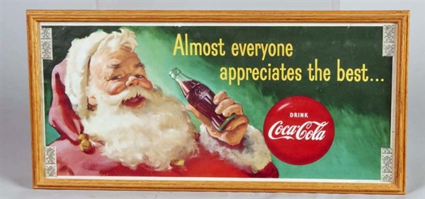 COCA COLA CHRISTMAS LITHO. PAPER ADVERTISING SIGN 