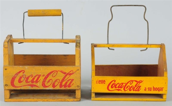 LOT OF 2: FOREIGN 1940S COCA-COLA WOOD CARRIERS.  