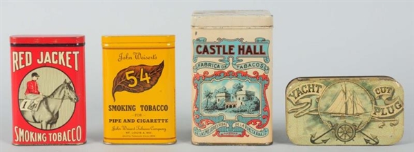 LOT OF 4: ASSORTED TOBACCO TINS.                  