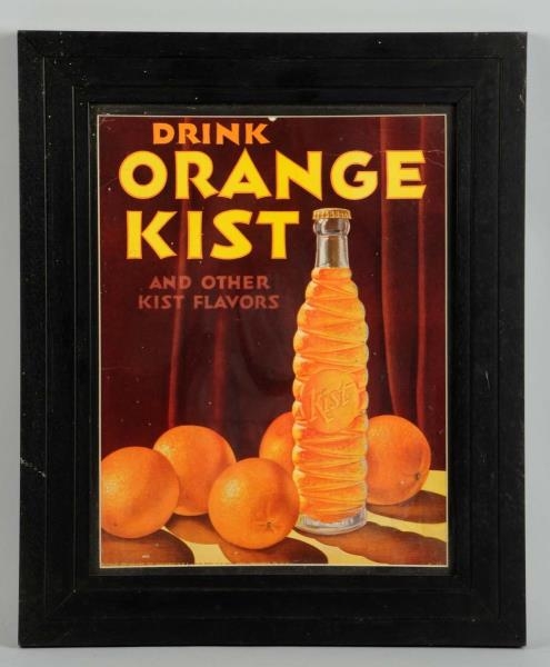 1940S ORANGE KIST CARDBOARD SIGN.                 