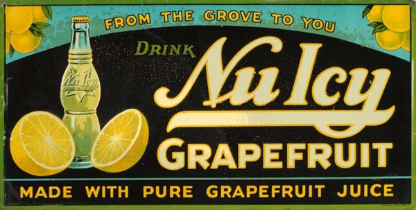 1930S-40S NU ICY EMBOSSED TIN SIGN.               