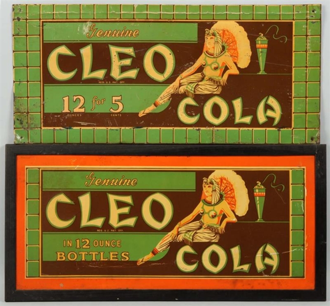 LOT OF 2: 1920S-30S EMBOSSED COCA-COLA SIGNS.     