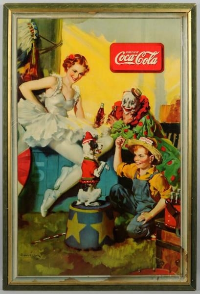 1930S LARGE COCA-COLA POSTER.                     
