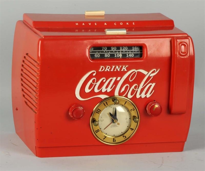 1950S COCA-COLA COOLER CLOCK RADIO.              