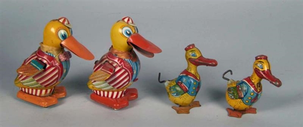 LOT OF 4 TIN DUCKS- TWO FRICTION, TWO CLOCKWORK   