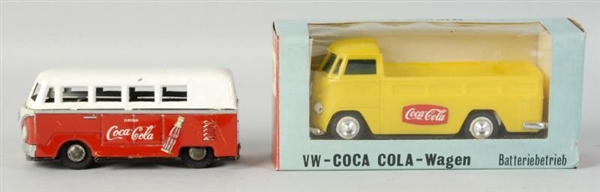 LOT OF 2: 1960S COCA-COLA VW TOYS.                