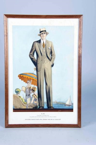 LOT OF 5: MENS SUIT CATALOG PAGES IN FRAME       