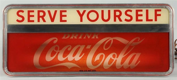 COCA-COLA 1950S LIGHTED COUNTER SIGN.            