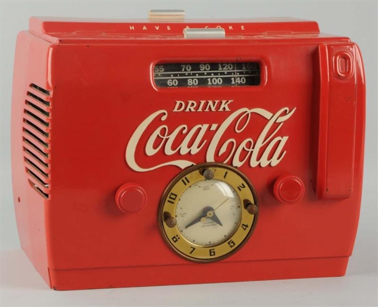 1950S COCA-COLA CLOCK RADIO.                     