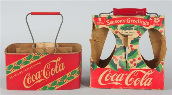 LOT OF 2: 1930S COCA-COLA CHRISTMAS CARRIERS.     