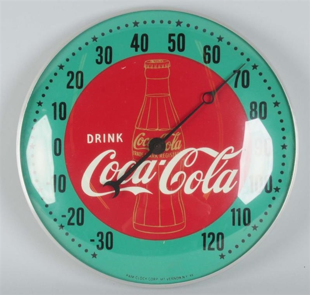 1940S OR LATER PAM COCA-COLA THERMOMETER.         